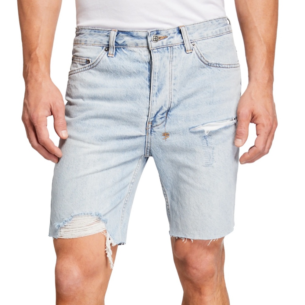Ksubi Men's Chopper Karma Trashed Denim Shorts Sz34